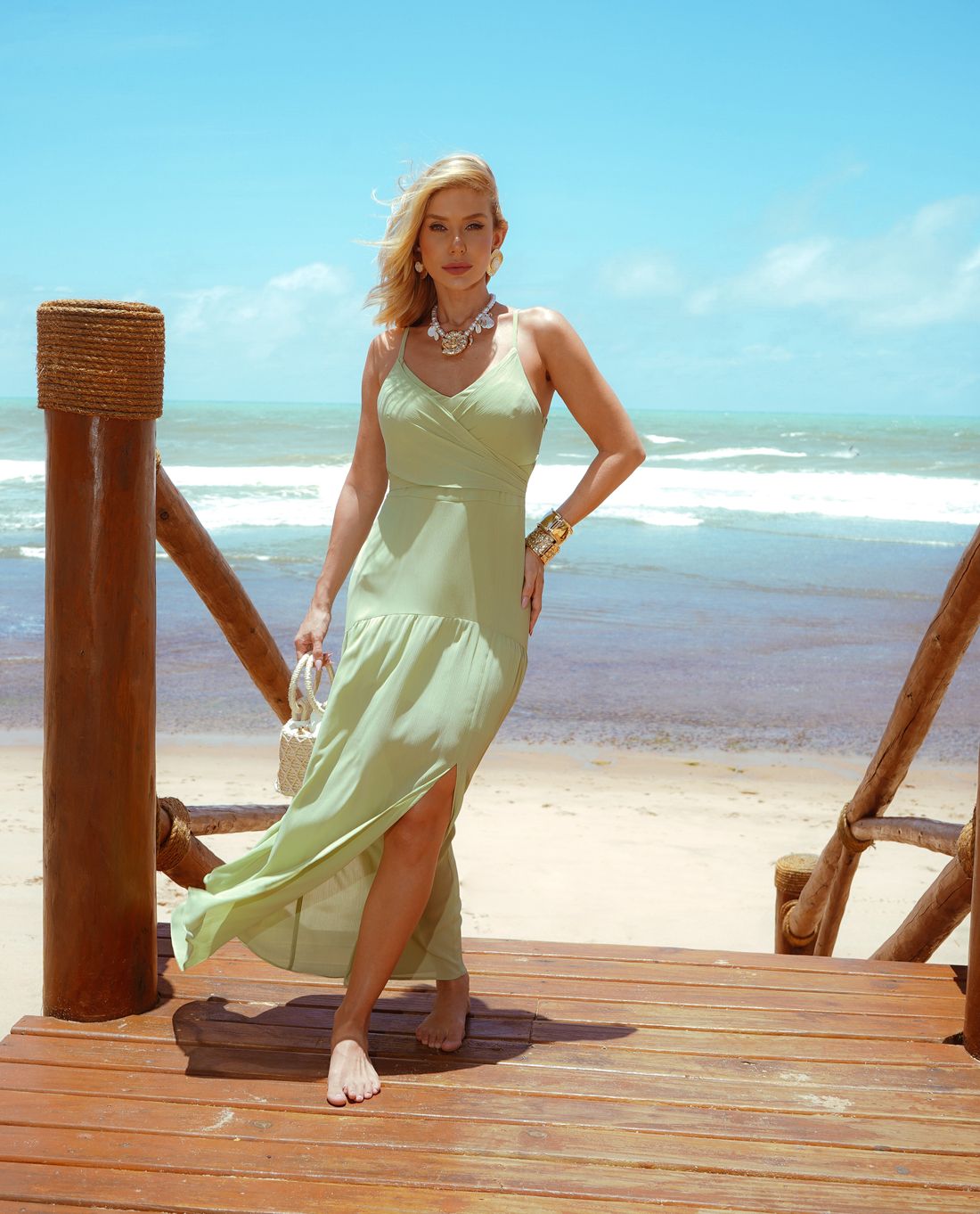 Vestido Longo Yoryu Faixa - Donna Ritz Vestido Longo Yoryu Faixa - Donna Ritz