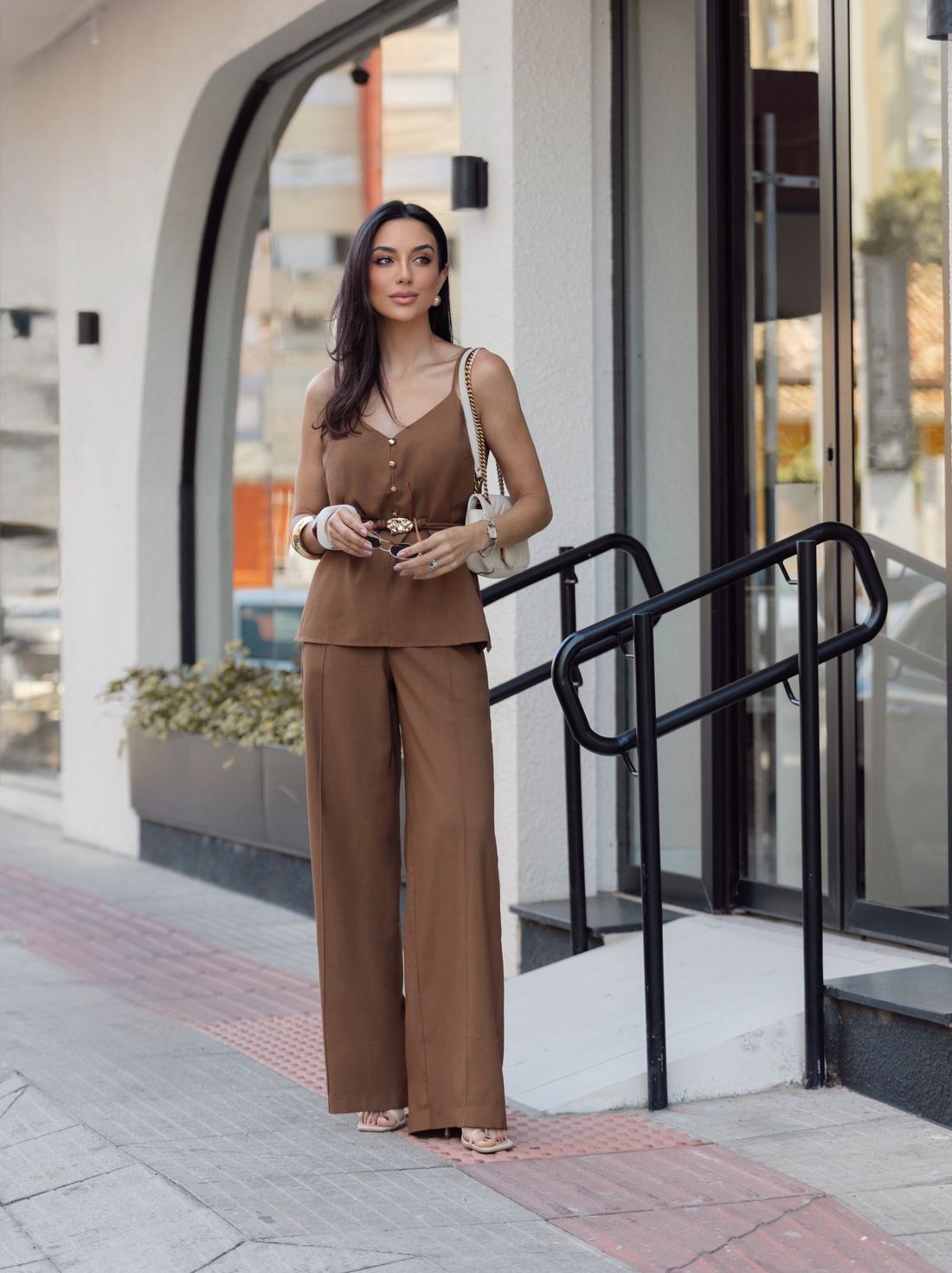 Calça Marrant Reta Nervura Botão Orgânico - Milalai