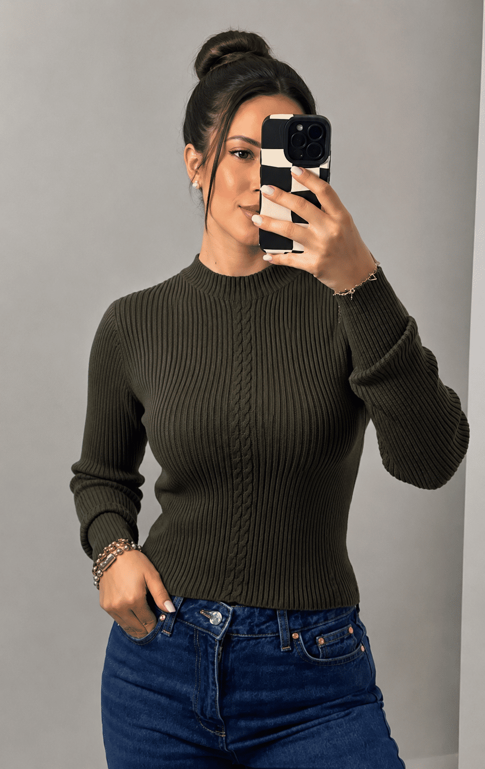 Blusa Tricot Modal Manga Longa Blusa Tricot Modal Manga Longa