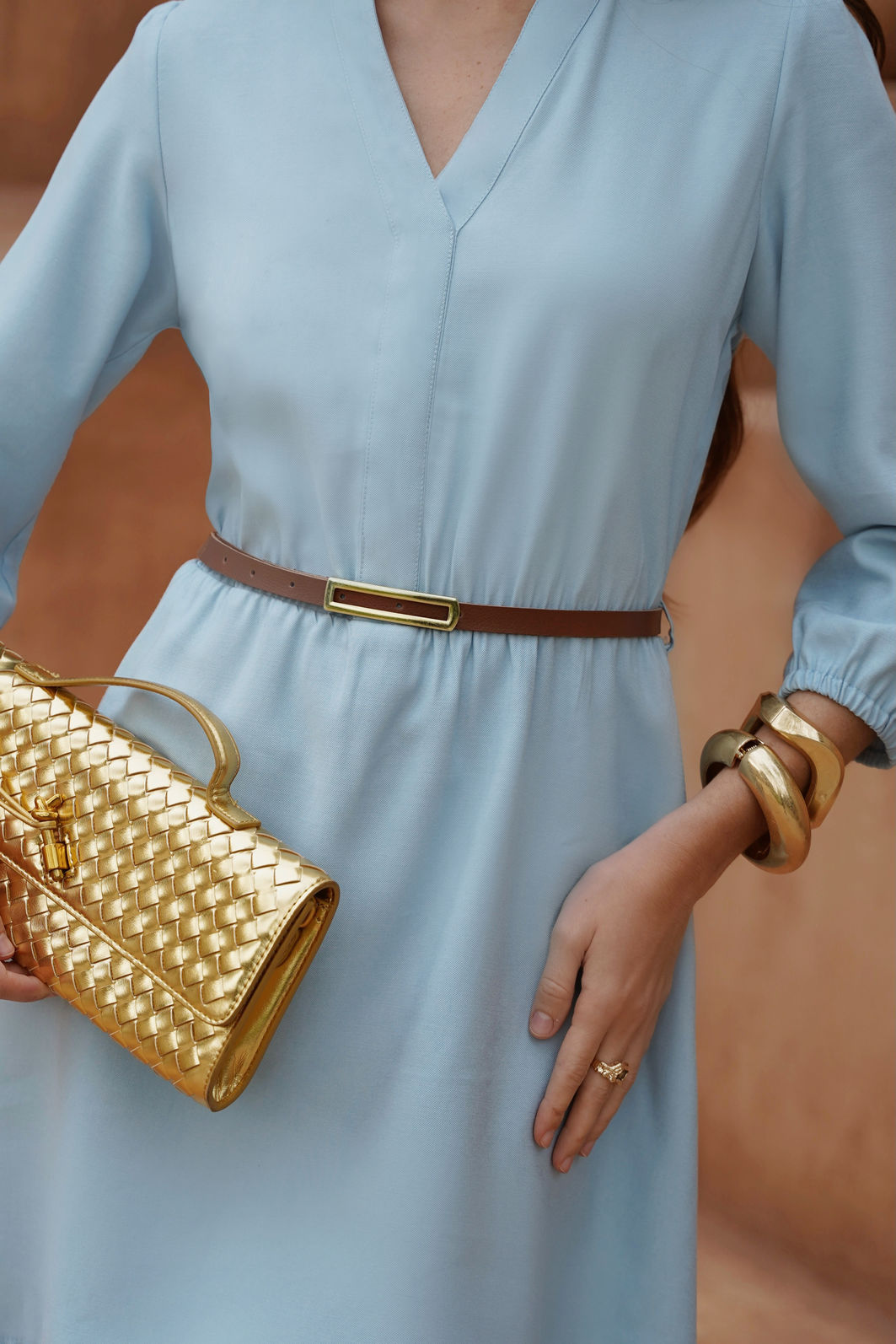 Vestido Manga 3/4 com Cinto - Doce Flor