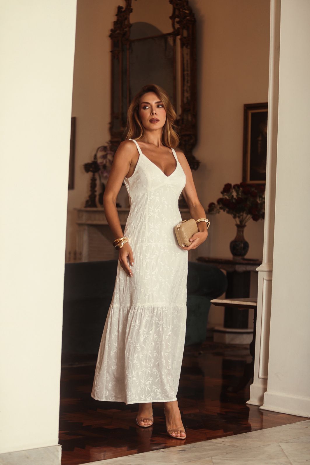 Vestido Longo Floral -Donna Ritz