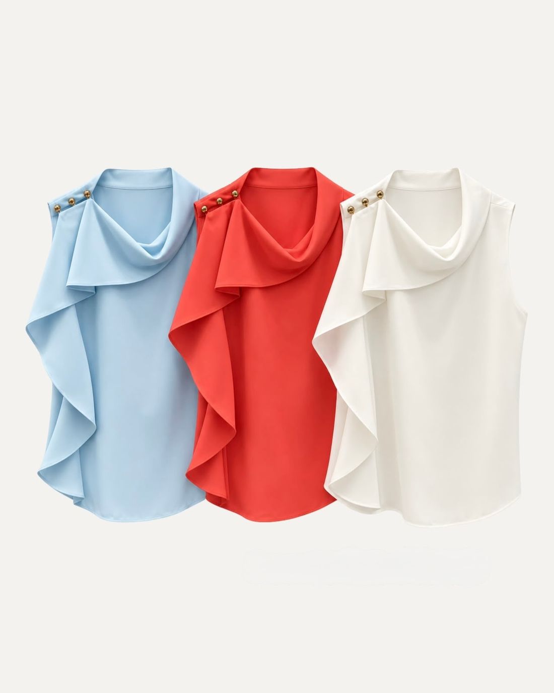 Regata Crepe Gola Assimétrica - Doce Flor Regata Crepe Gola Assimétrica - Doce Flor