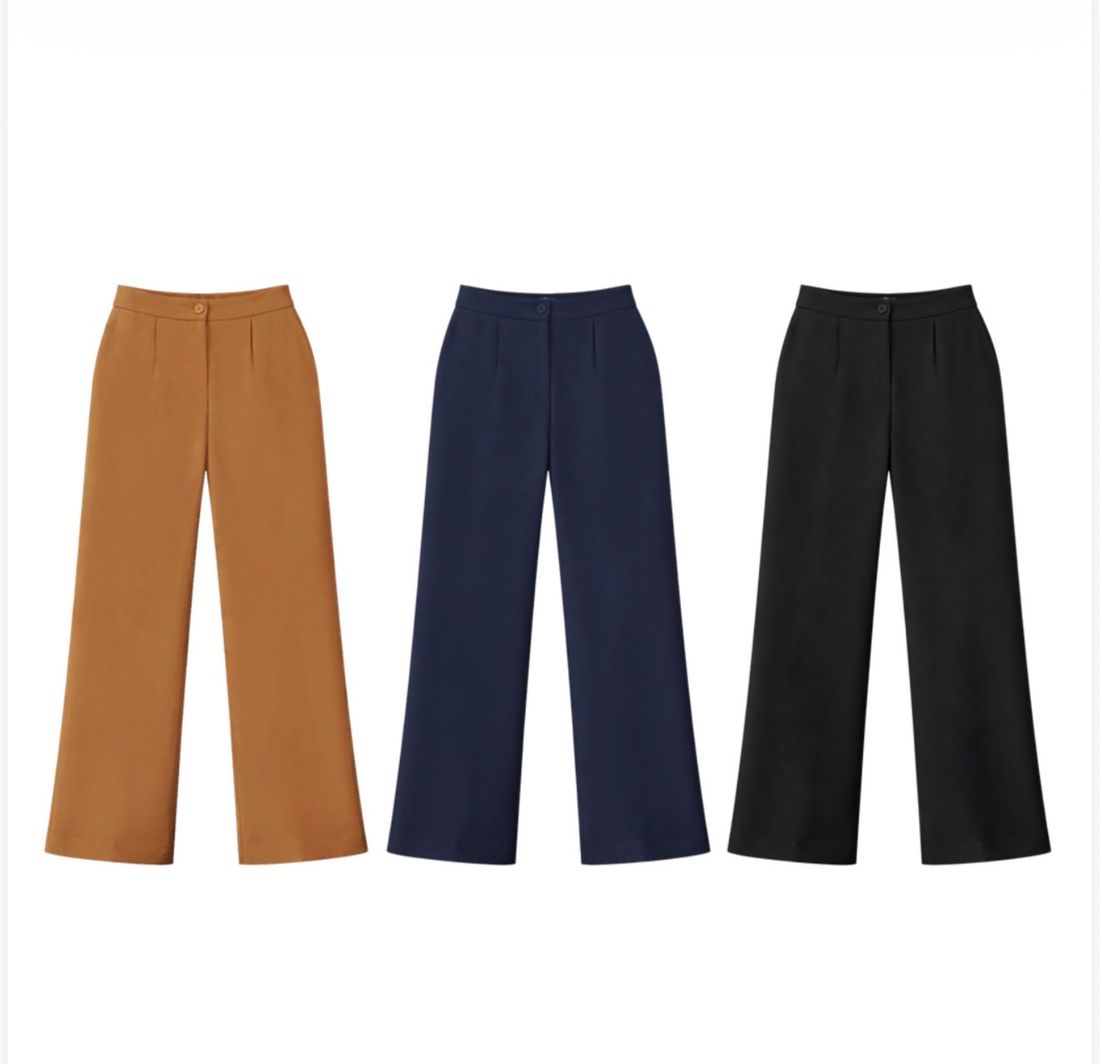 Calça Wide Alfaiataria Reta Botão Forrado - Doce Flor