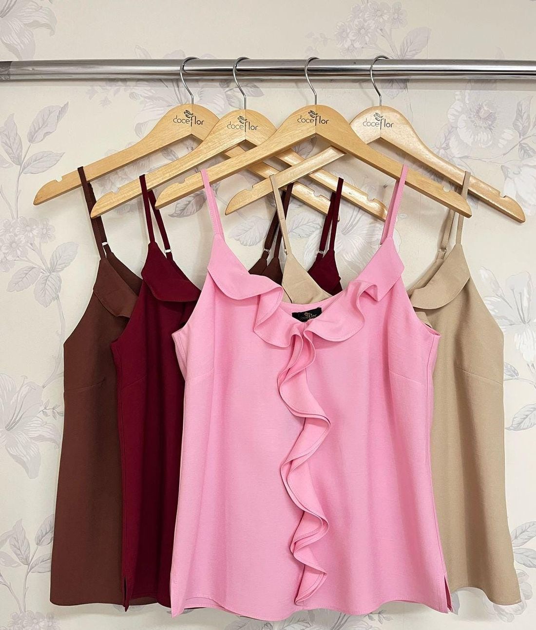 Regata Alça Com Jabots - Doce Flor Regata Alça Com Jabots - Doce Flor