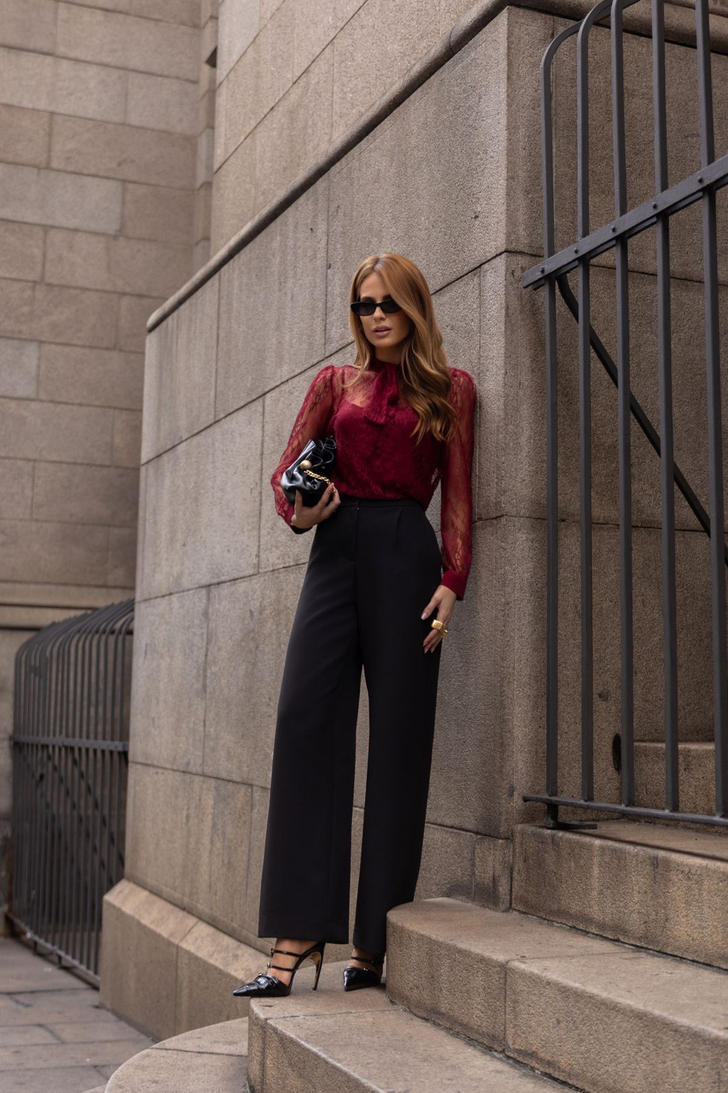 Blusa Manga Longa Gola Laço Renda - Doce Flor