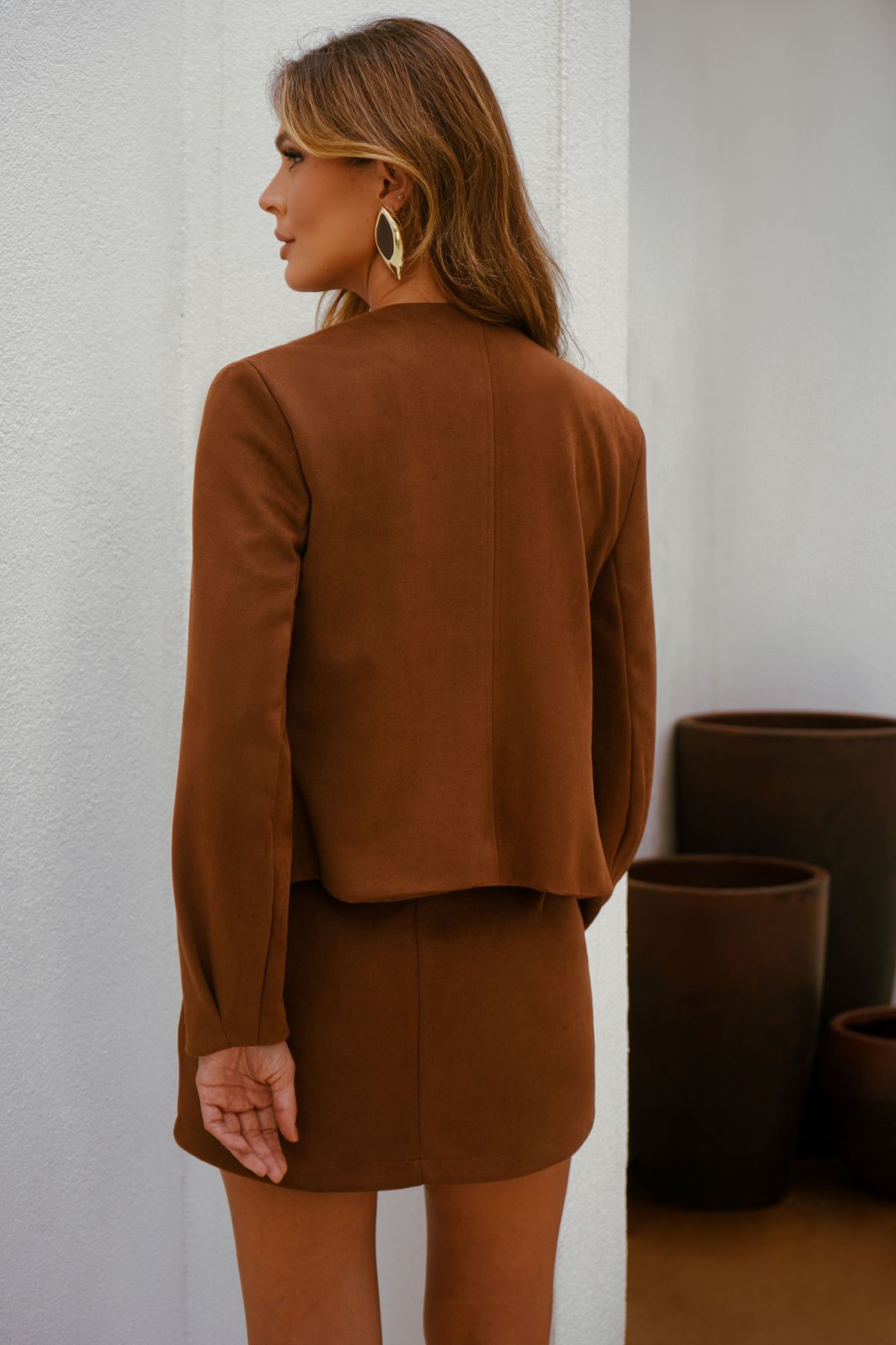 Shorts Saia Faca Suede - Donna Ritz