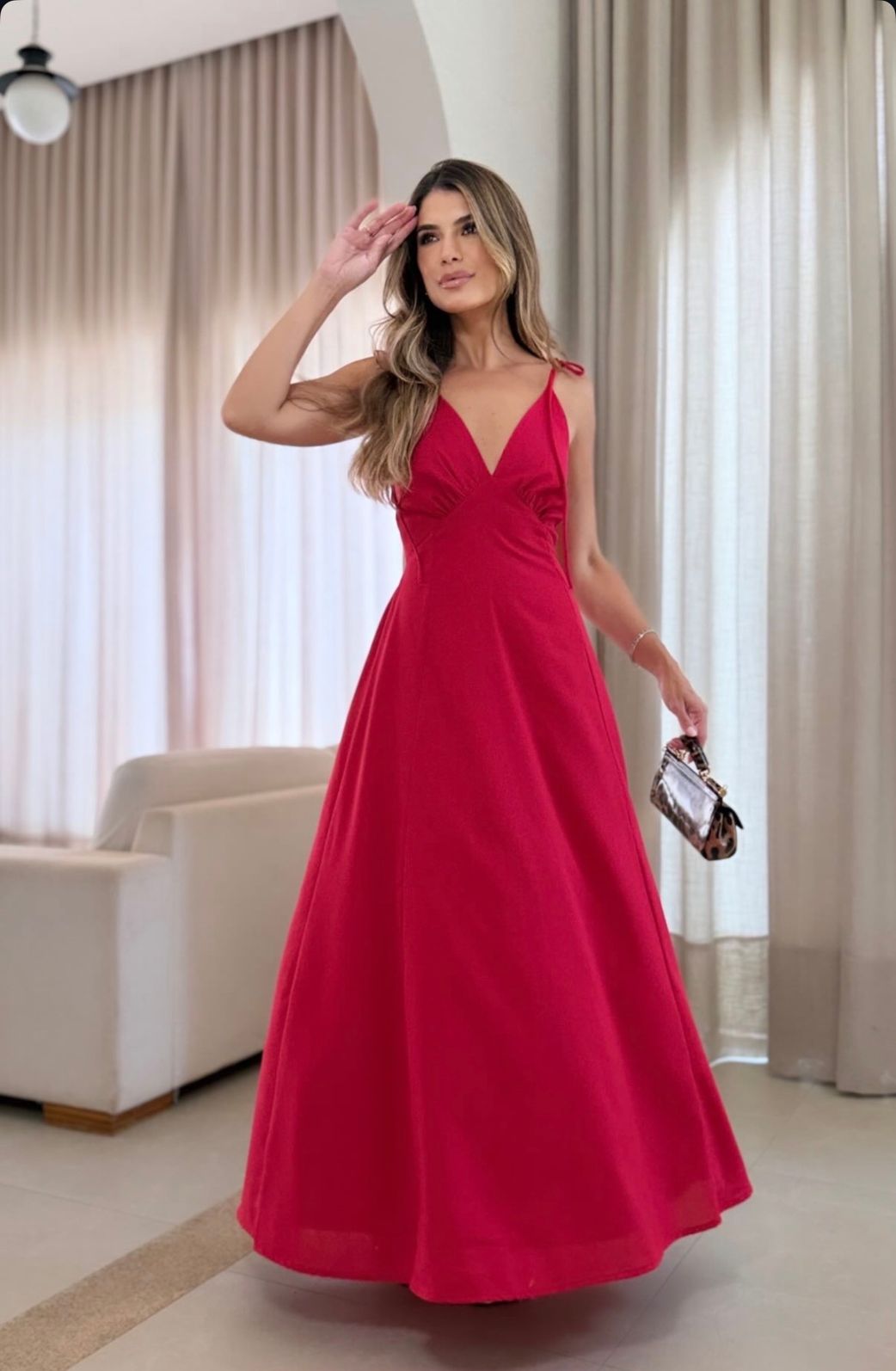 Vestido Viscolinho Amarração Nas Costas - Reve Brand