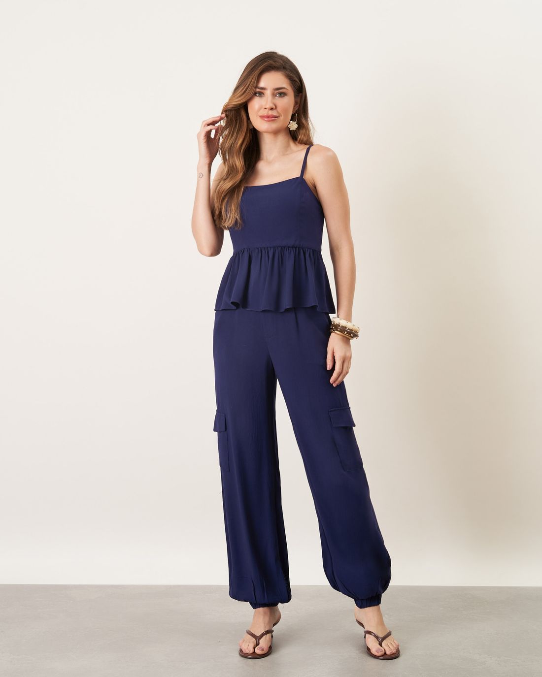 Regata Viscose Peplum Alça Fina - Milalai Regata Viscose Peplum Alça Fina - Milalai