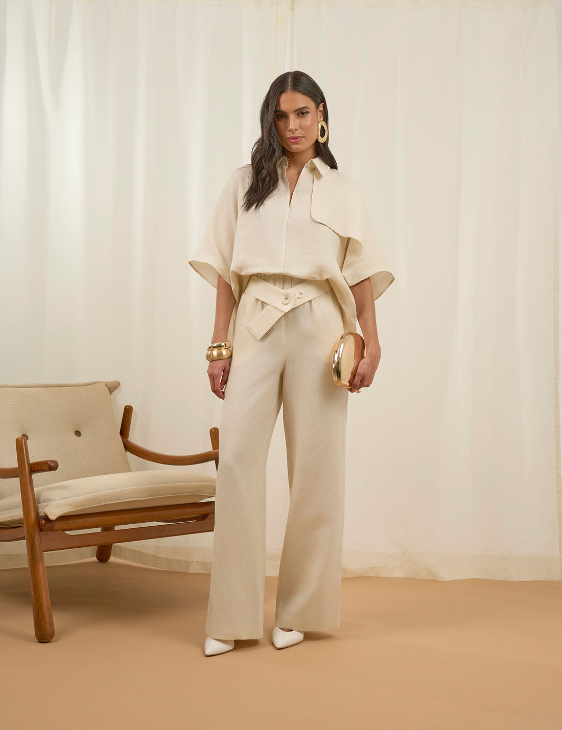 Camisa Olívia Linho 100% - Unique Chic Camisa Olívia Linho 100% - Unique Chic