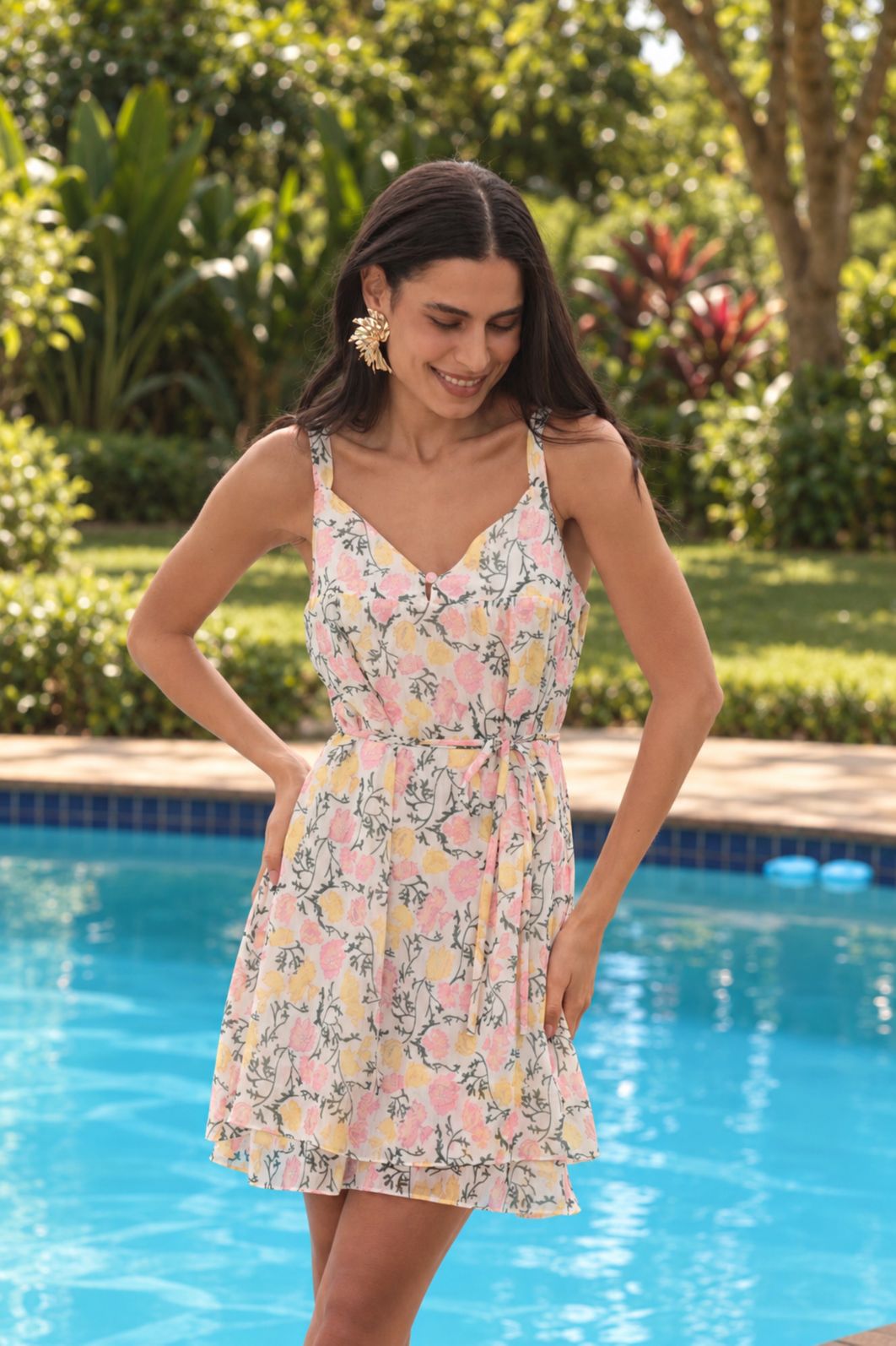 Vestido Curto Floral Yoryu - Donna Ritz