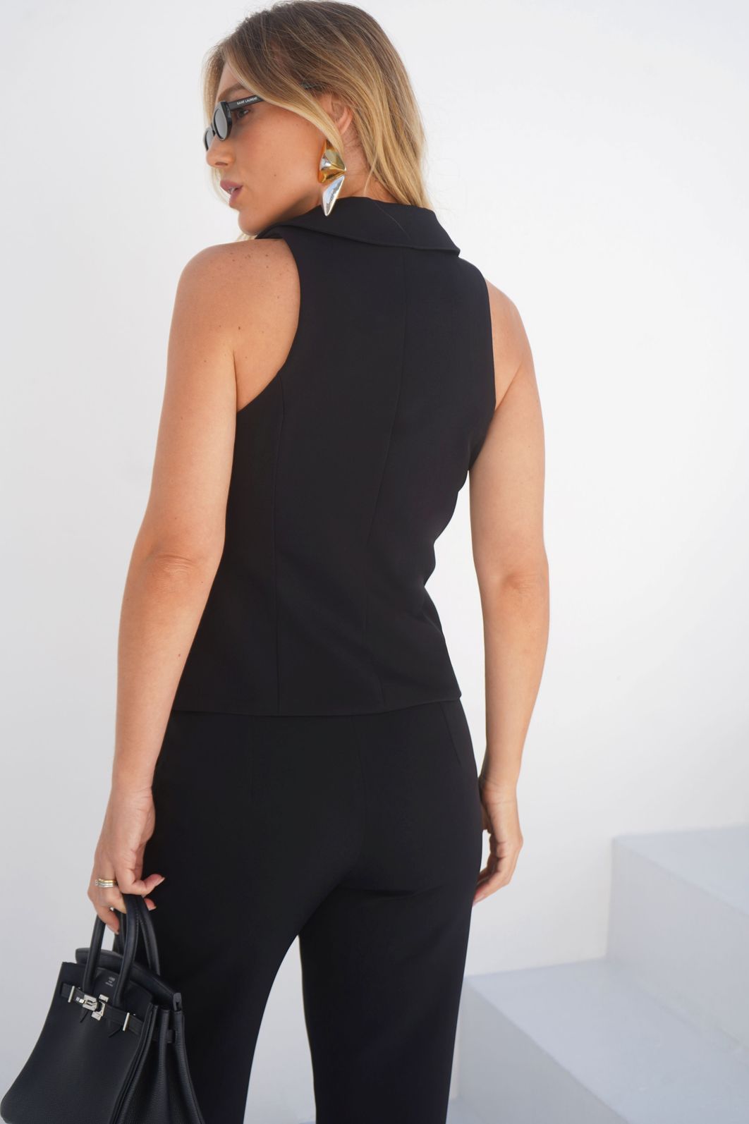 Calça Reta Prega Span - Donna Ritz Calça Reta Prega Span - Donna Ritz