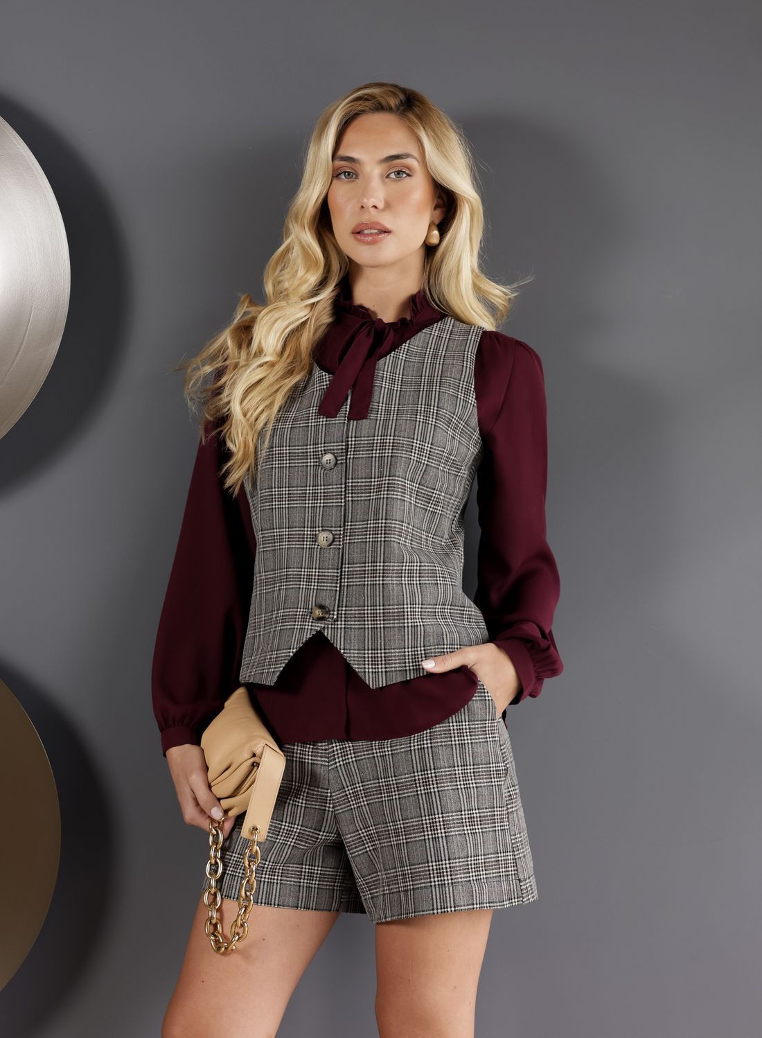 Camisa Social Feminina Gola Laço - Doce Flor Camisa Social Feminina Gola Laço - Doce Flor