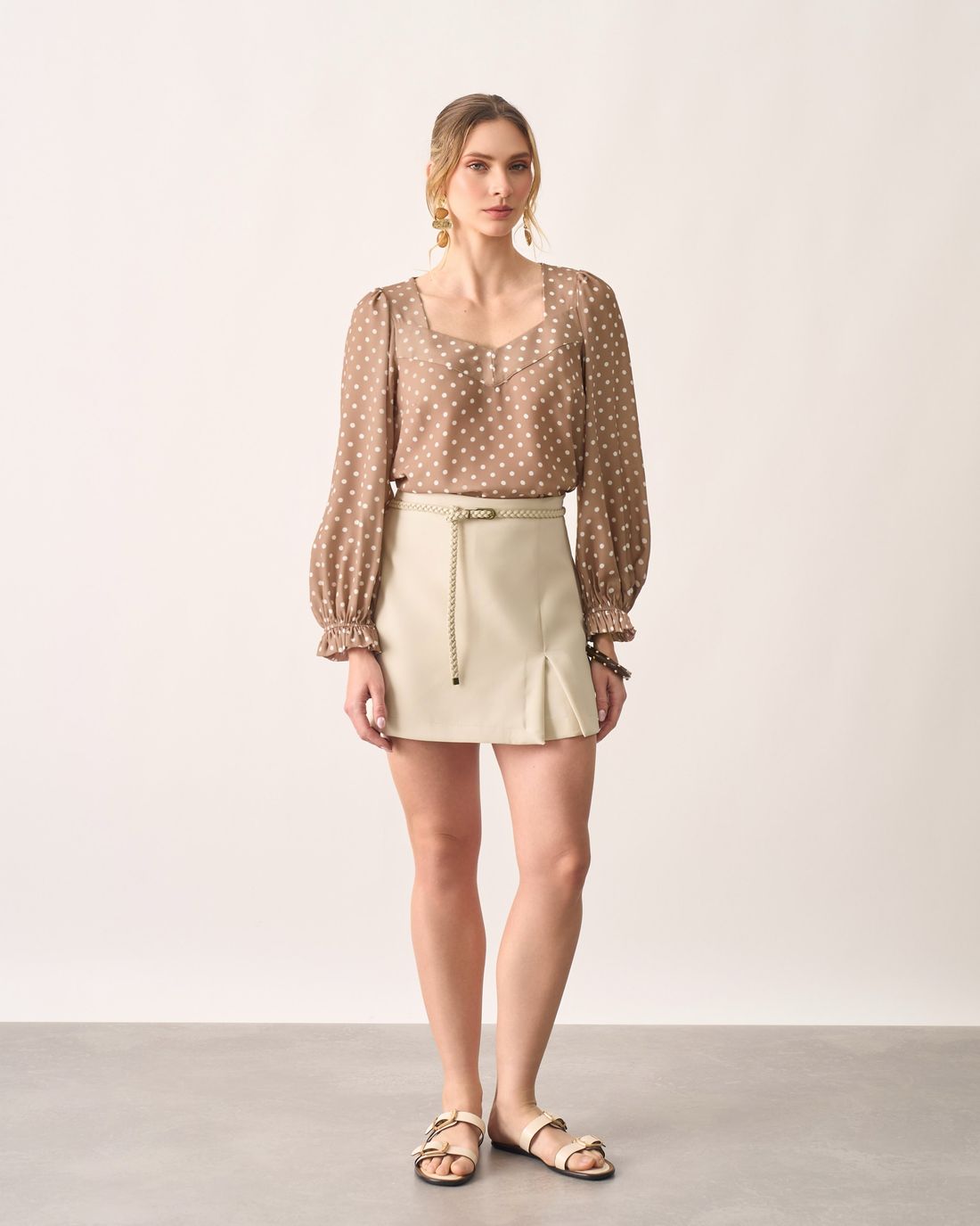 Blusa Crepe Manga Longa Poás - Milalai Blusa Crepe Manga Longa Poás - Milalai