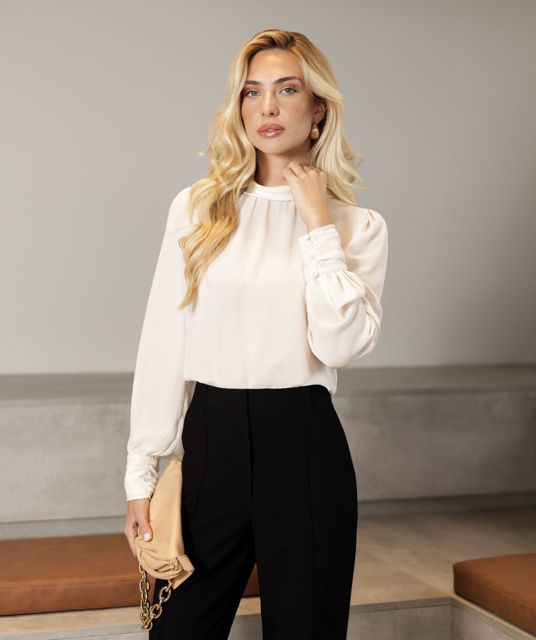 Calça Alfaiataria Slim Com Nervura - Doce Flor Calça Alfaiataria Slim Com Nervura - Doce Flor