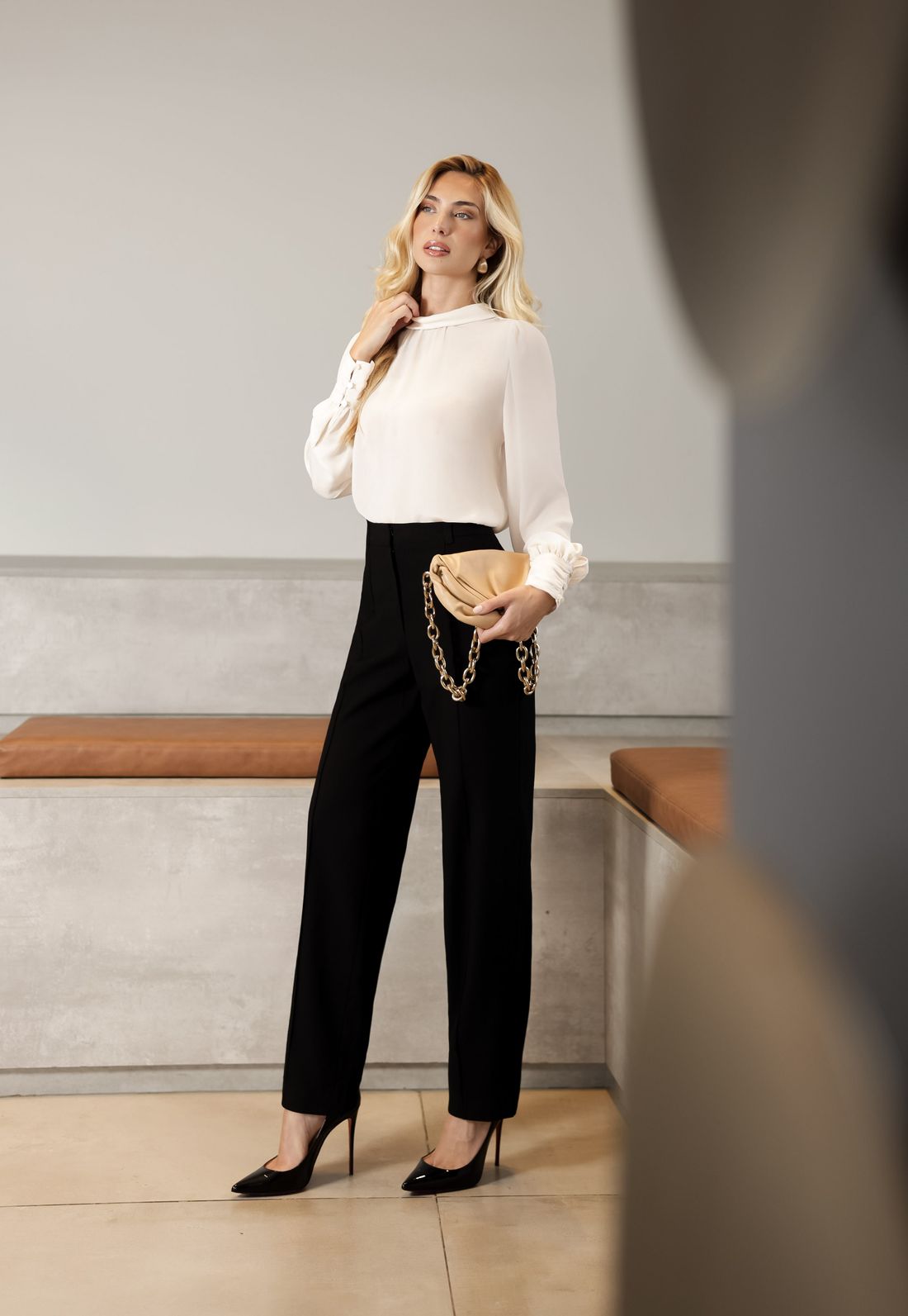 Calça Alfaiataria Slim Com Nervura - Doce Flor Calça Alfaiataria Slim Com Nervura - Doce Flor