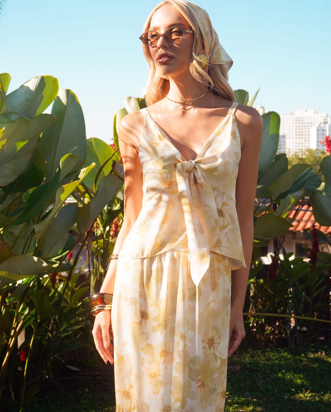 Saia Longa Franzido Floral- Donna Ritz Saia Longa Franzido Floral- Donna Ritz