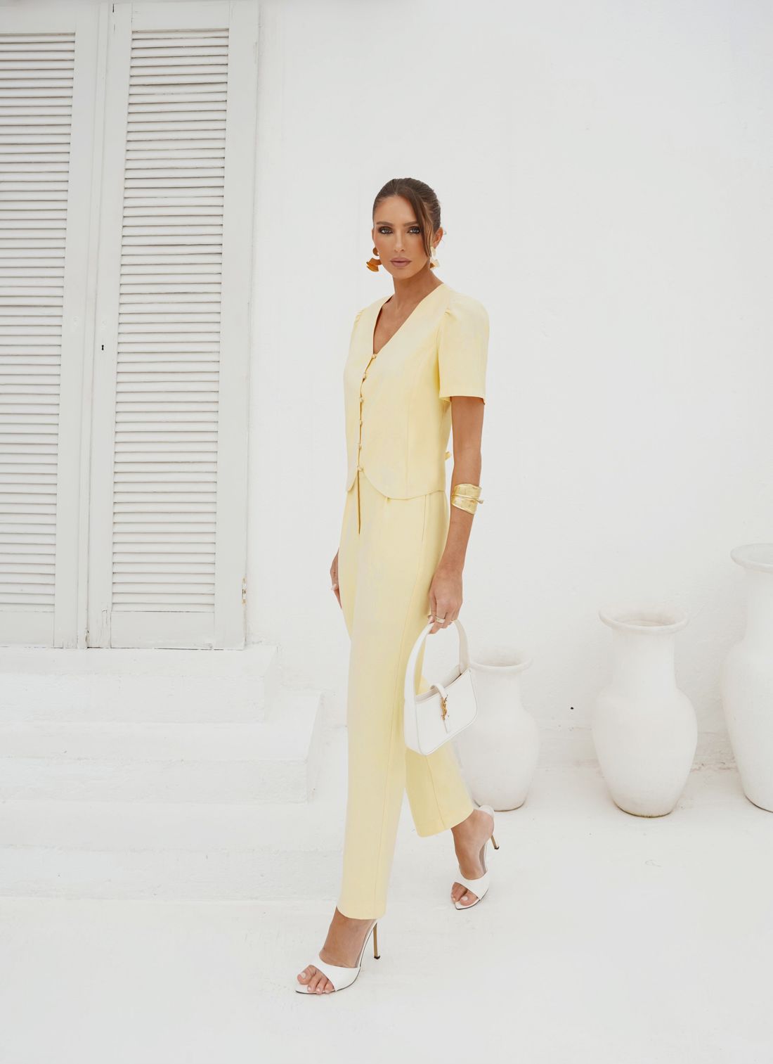 Calça Clochard Alfaiataria Mista Cinto - Doce Flor