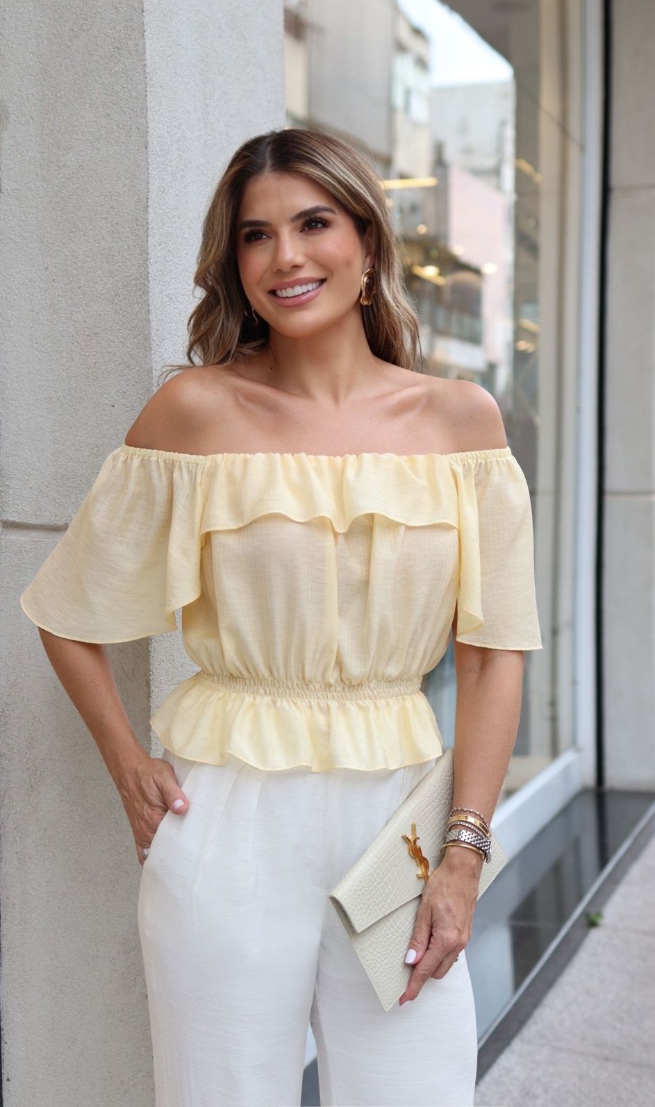 Blusa Ombro a Ombro Babados - Doce Flor