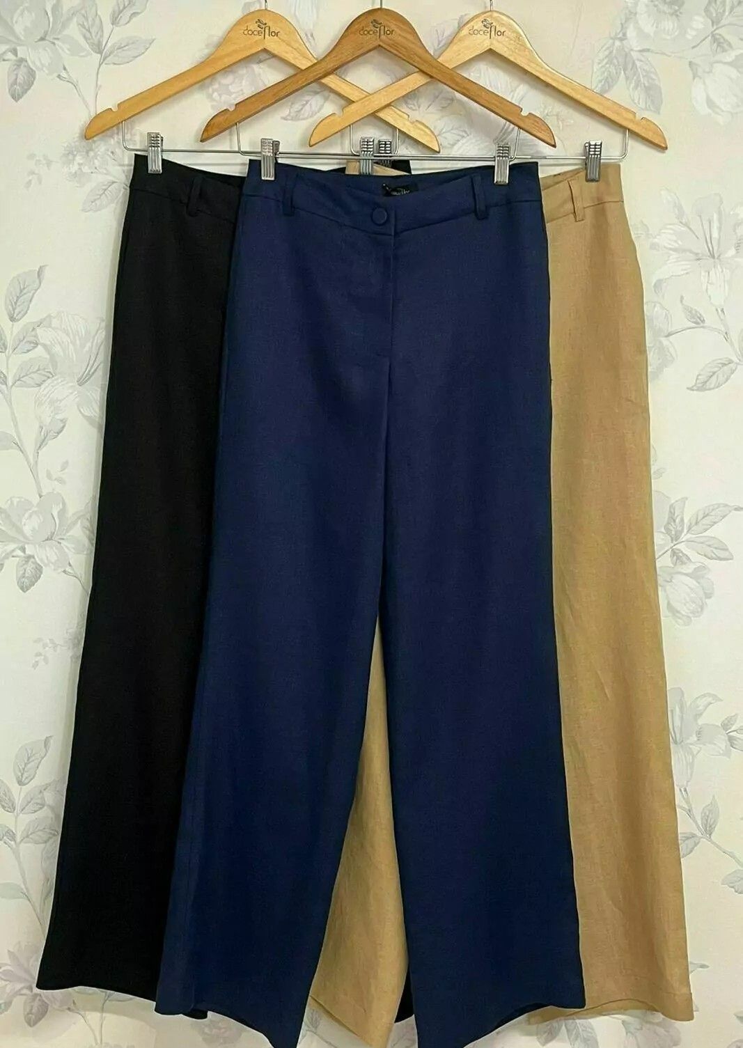 Calça Reta 100% Linho Natural - Doce Flor Calça Reta 100% Linho Natural - Doce Flor