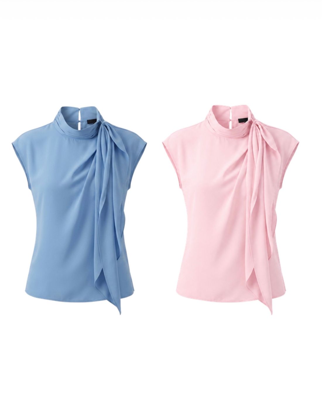 Blusa Crepe Gola Alta Franzida - Doce Flor
