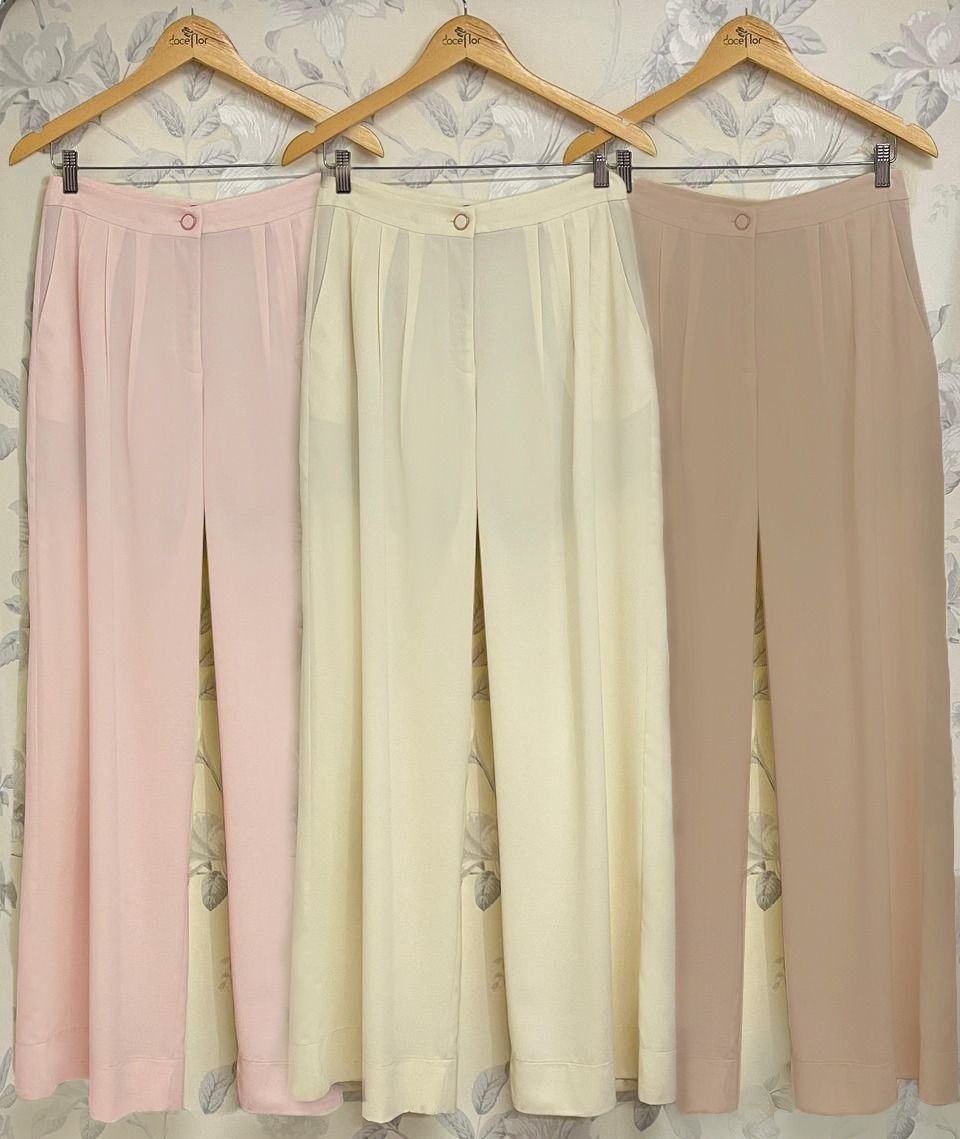 Calça Pantalona com Pregas - Doce Flor
