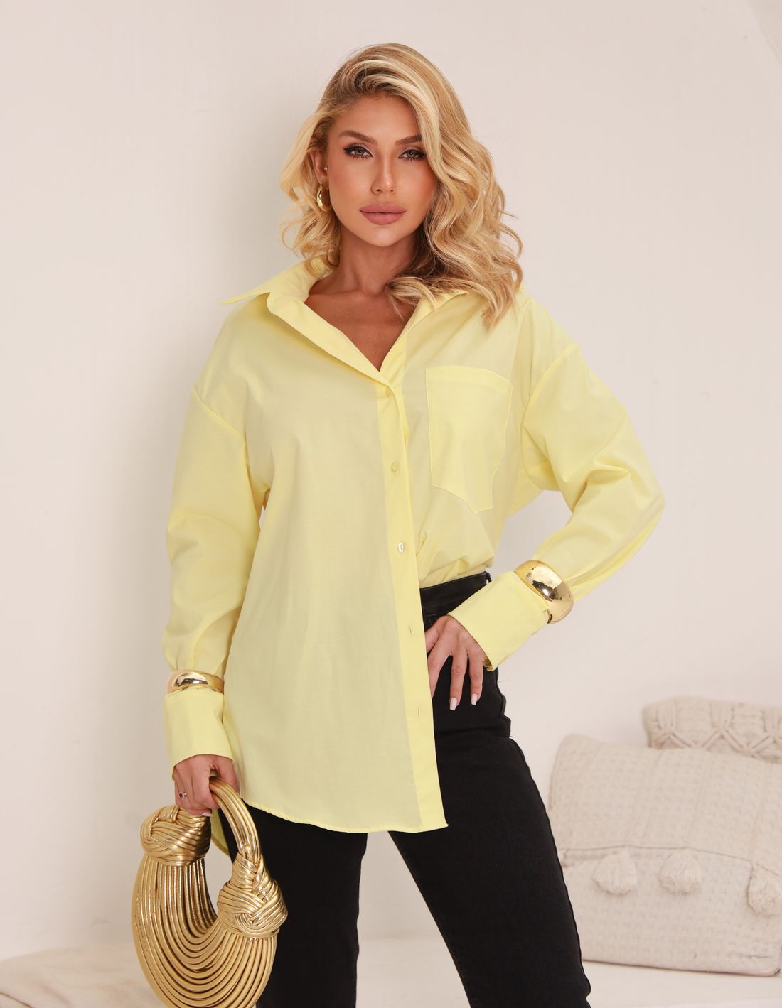 Camisa Tricoline Amarração Costas - Reve Brand