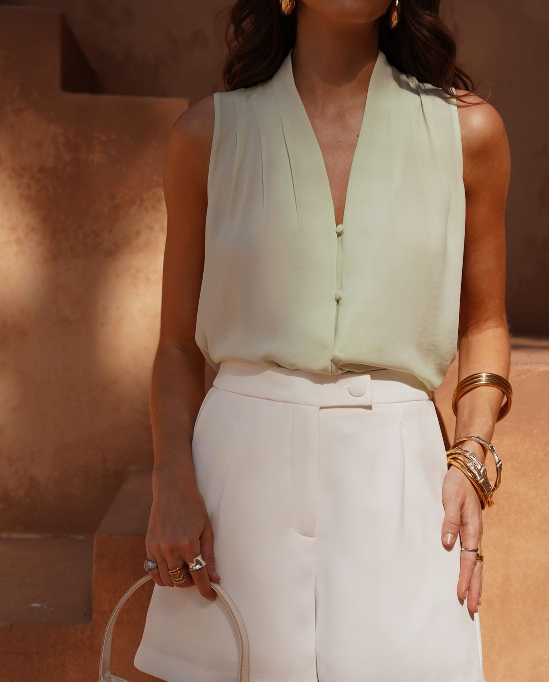 Regata Crepe Com Pregas - Doce Flor