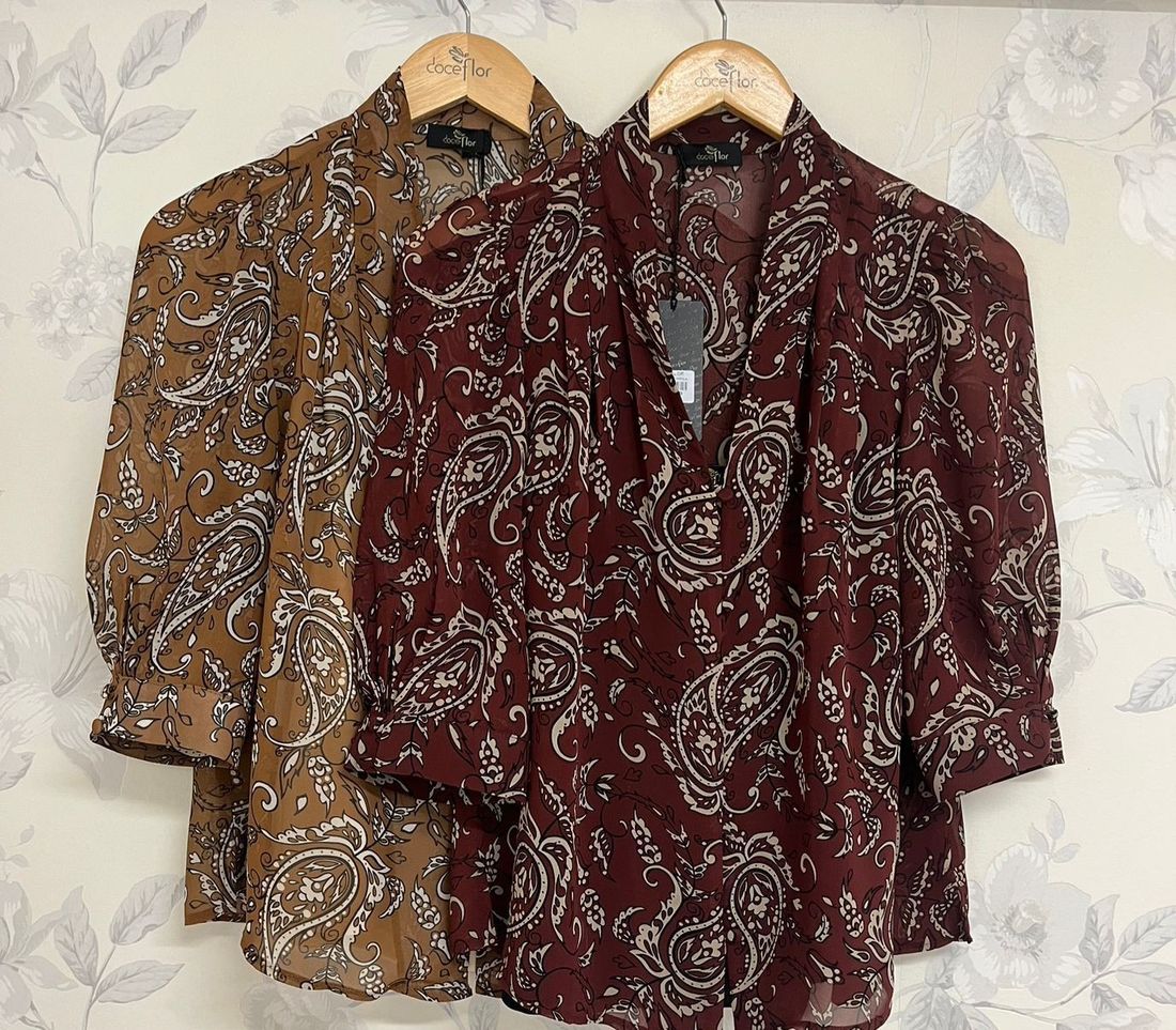 Blusa Manga 3/4 Estampa Cashmere - Doce Flor Blusa Manga 3/4 Estampa Cashmere - Doce Flor