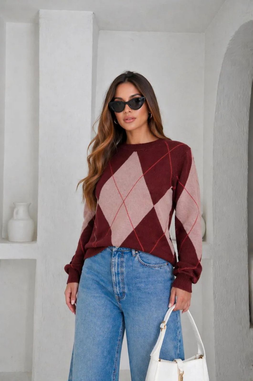 Blusa Tricot Estampa Escocesa Blusa Tricot Estampa Escocesa