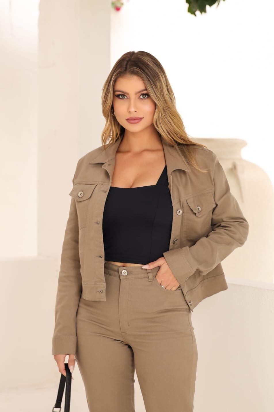 Jaqueta Sarja Jeans Com Elastano Jaqueta Sarja Jeans Com Elastano