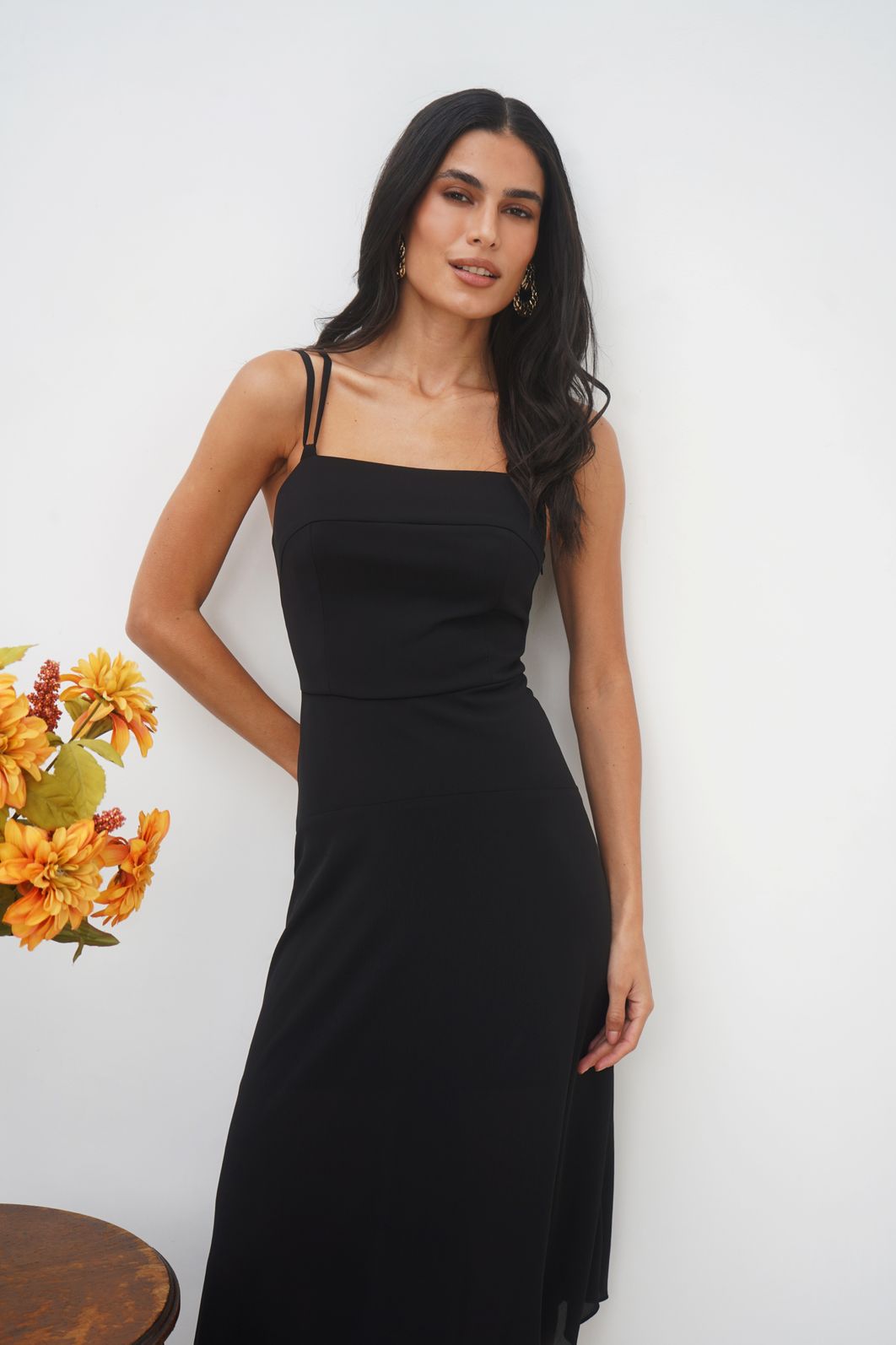 Vestido Midi Alça Fina Elo - Donna Ritz Vestido Midi Alça Fina Elo - Donna Ritz