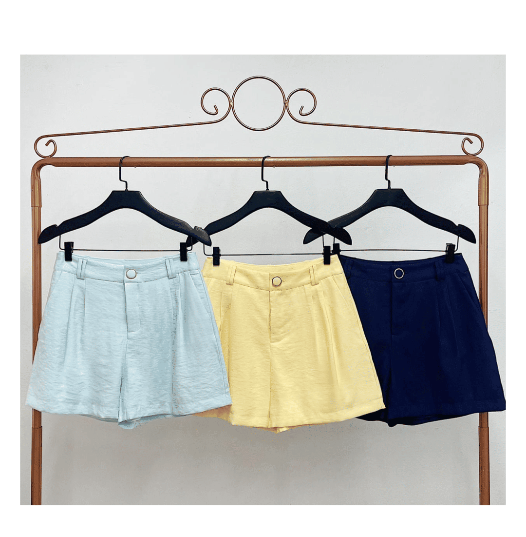 Short Twill Pregas Botão Forrado - Milalai Short Twill Pregas Botão Forrado - Milalai