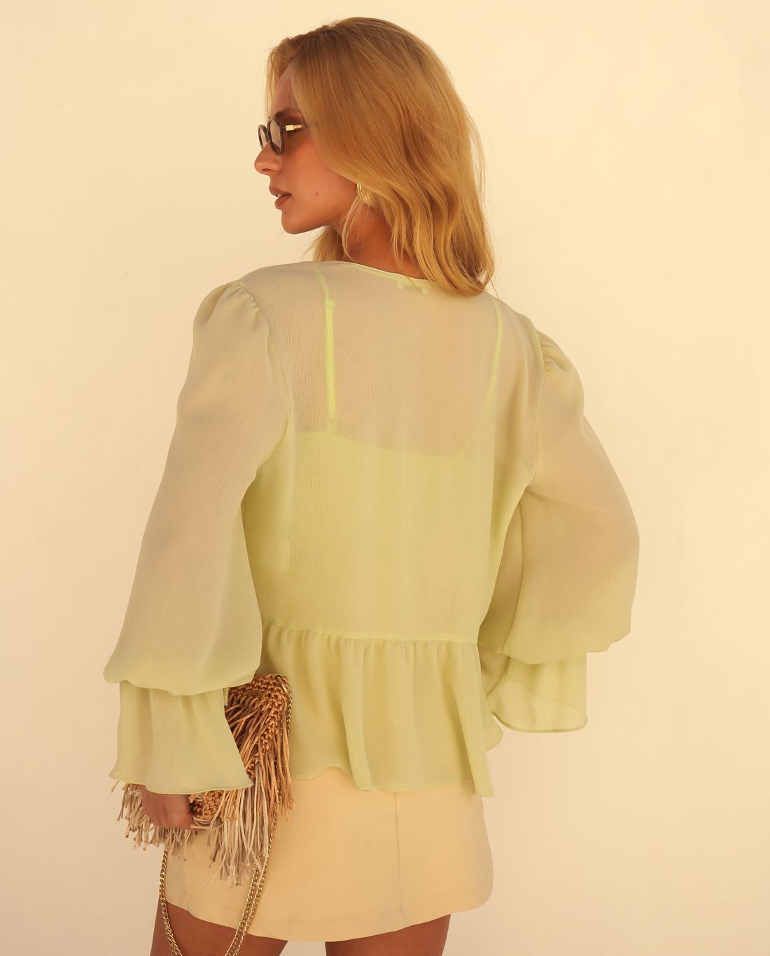 Blusa Yoryu Punho Amarração - Donna Ritz Blusa Yoryu Punho Amarração - Donna Ritz