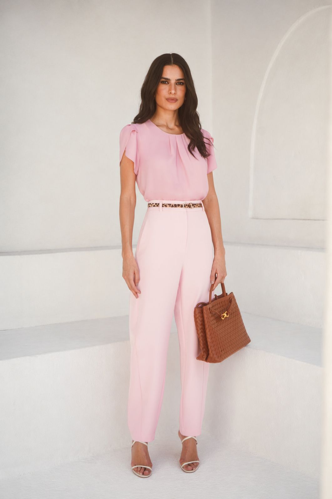 Calça Alfaiataria Barrel com Cinto - Donna Ritz Calça Alfaiataria Barrel com Cinto - Donna Ritz