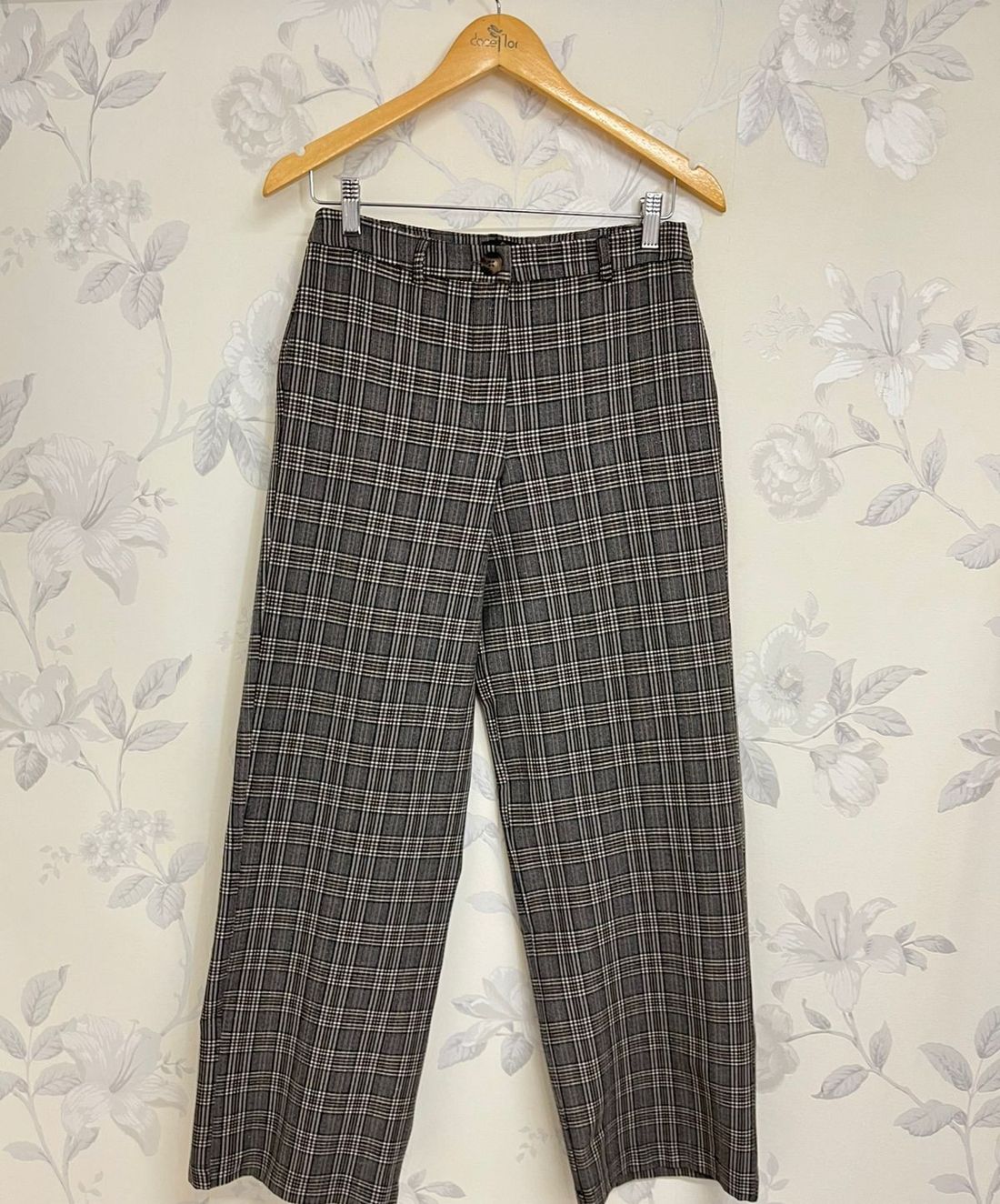 Calça Reta Xadrez Alfaiataria - Doce Flor