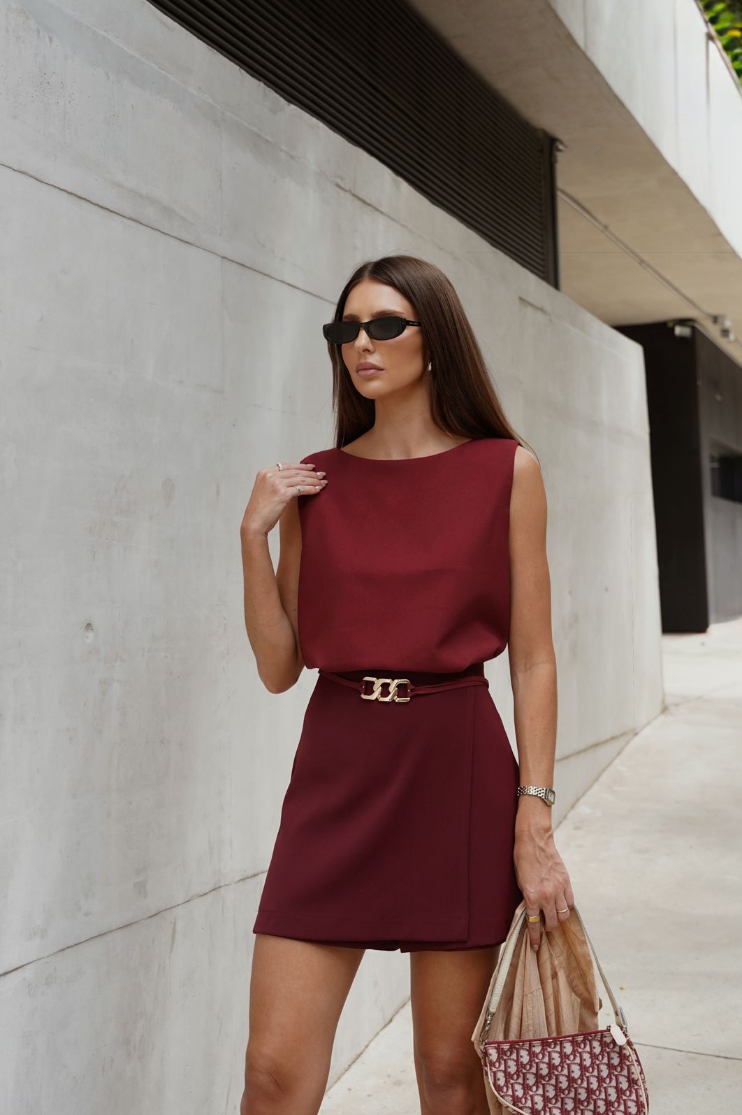 Regata Cinto Roletê Fivela Dourada - Doce Flor