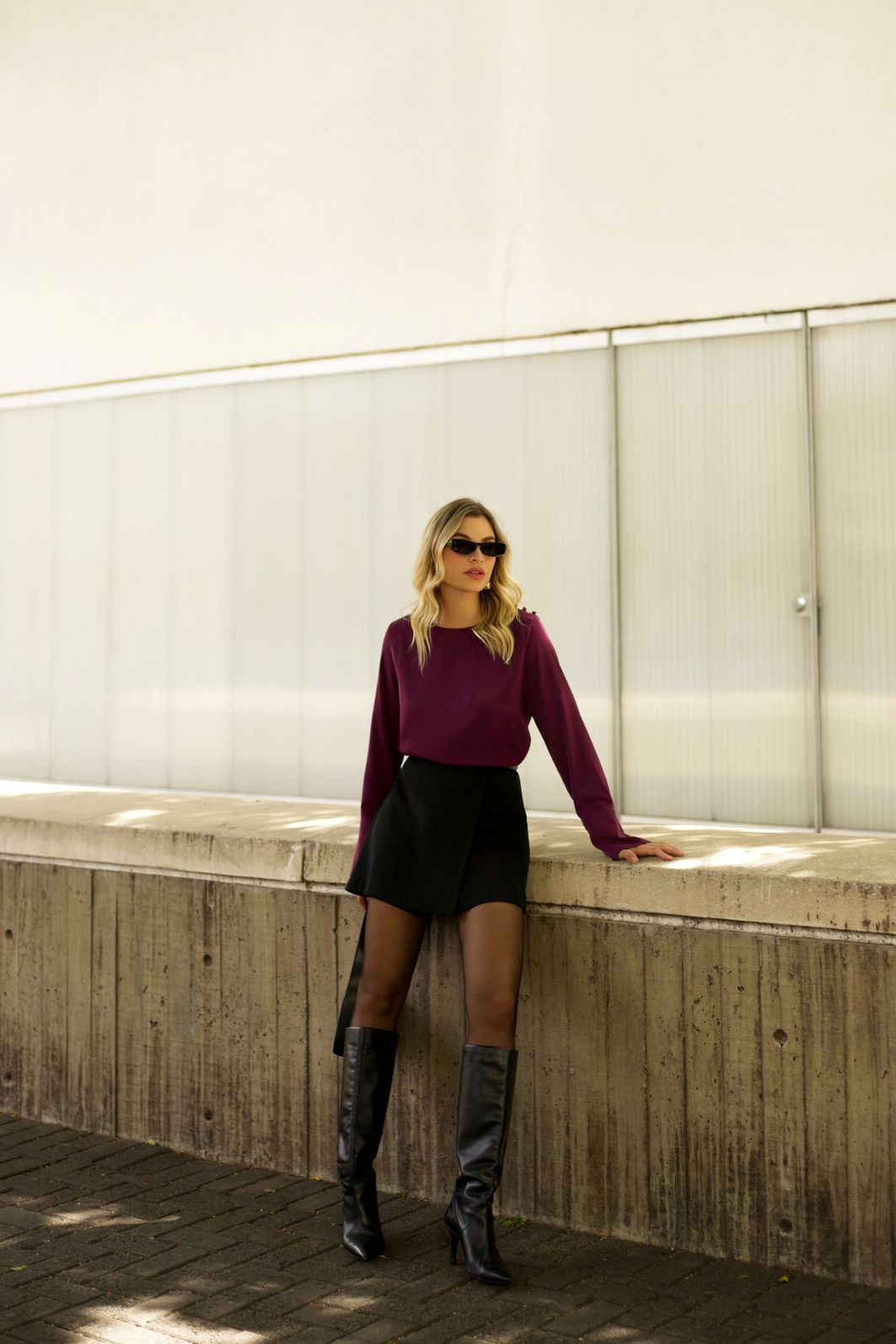 Blusa Manga Longa Acetinada Botões - Doce Flor