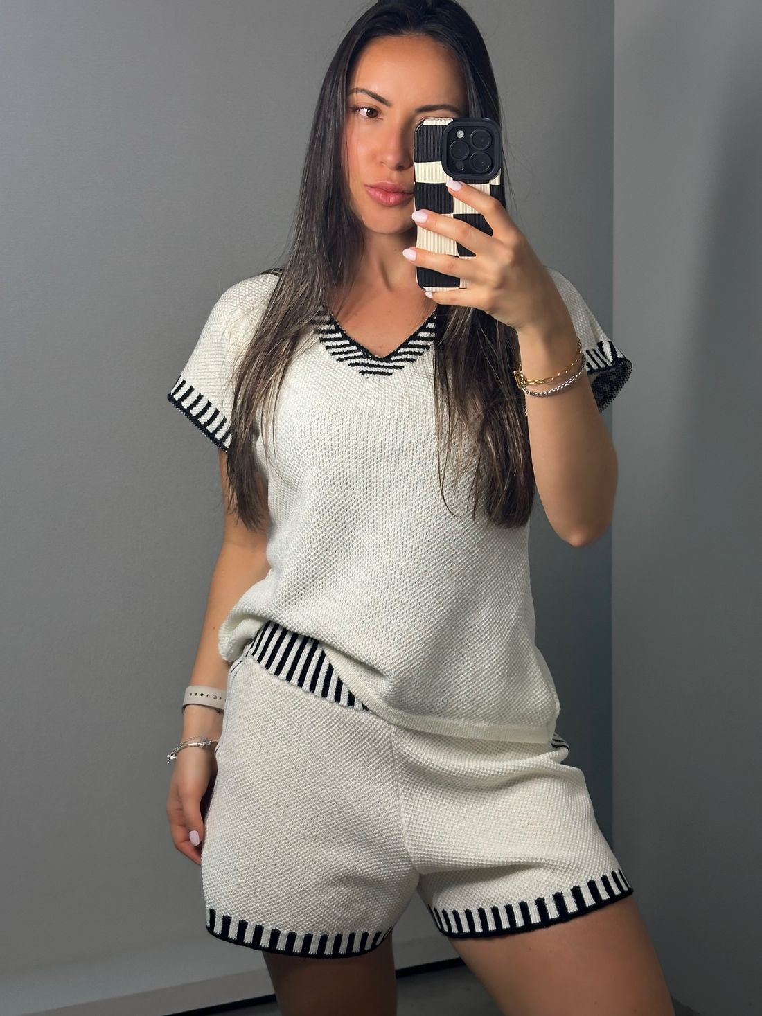 Conjunto Tricot Modal Blusa e Shorts