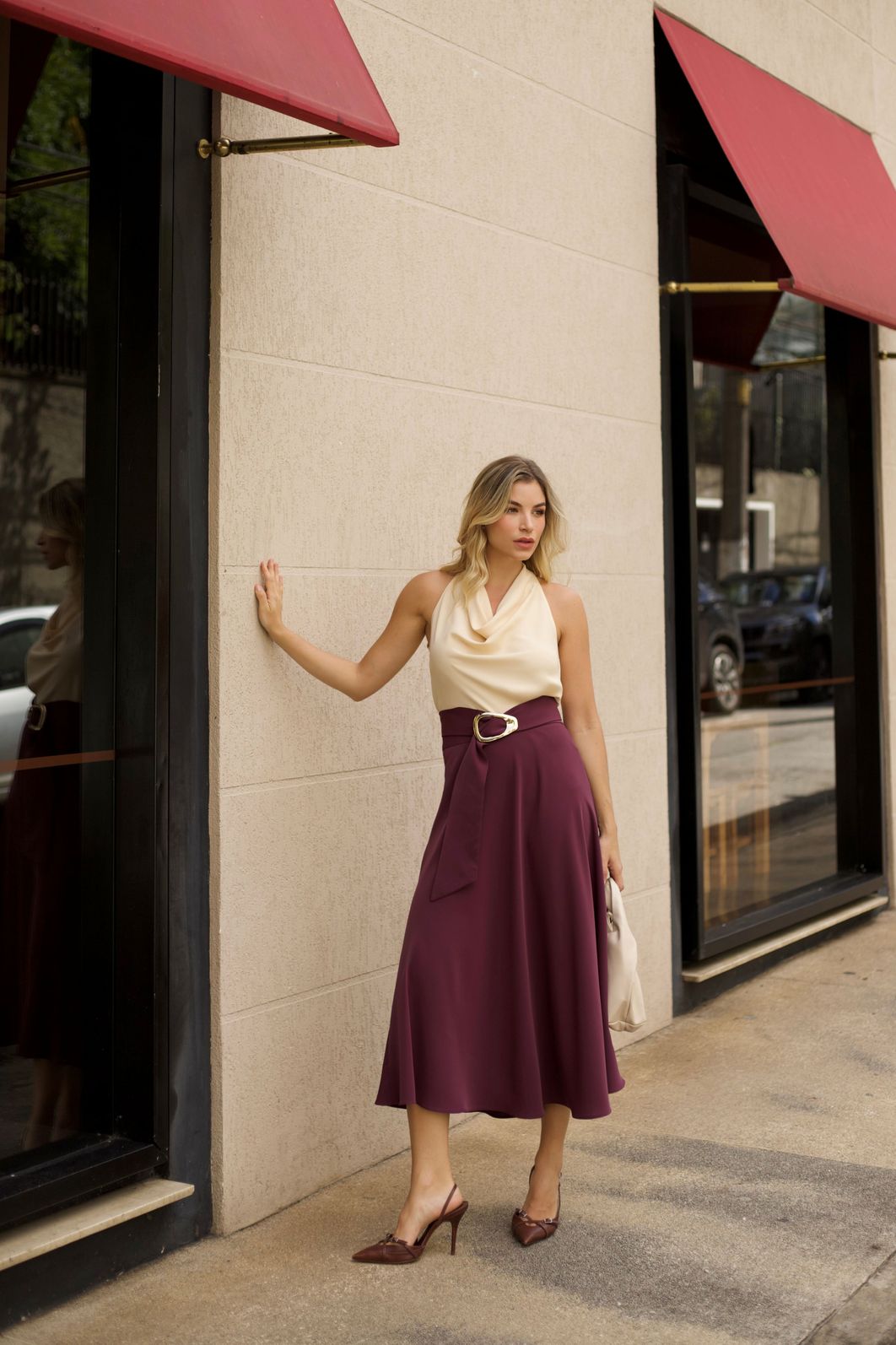 Regata Crepe Degagê Acetinada - Doce Flor