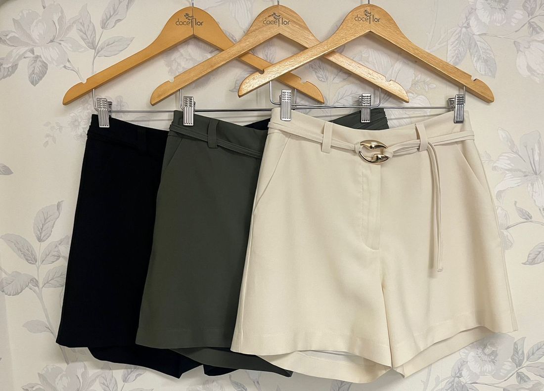 Short Com Fivela Orgânica Cinto - Doce Flor