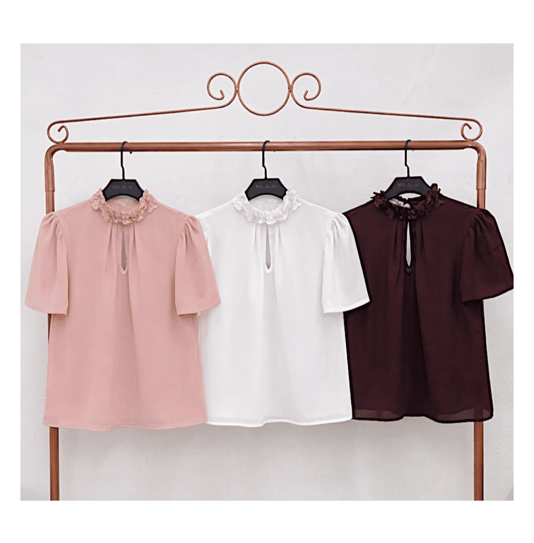 Blusa Crepe Gola Flor - Milalai Blusa Crepe Gola Flor - Milalai