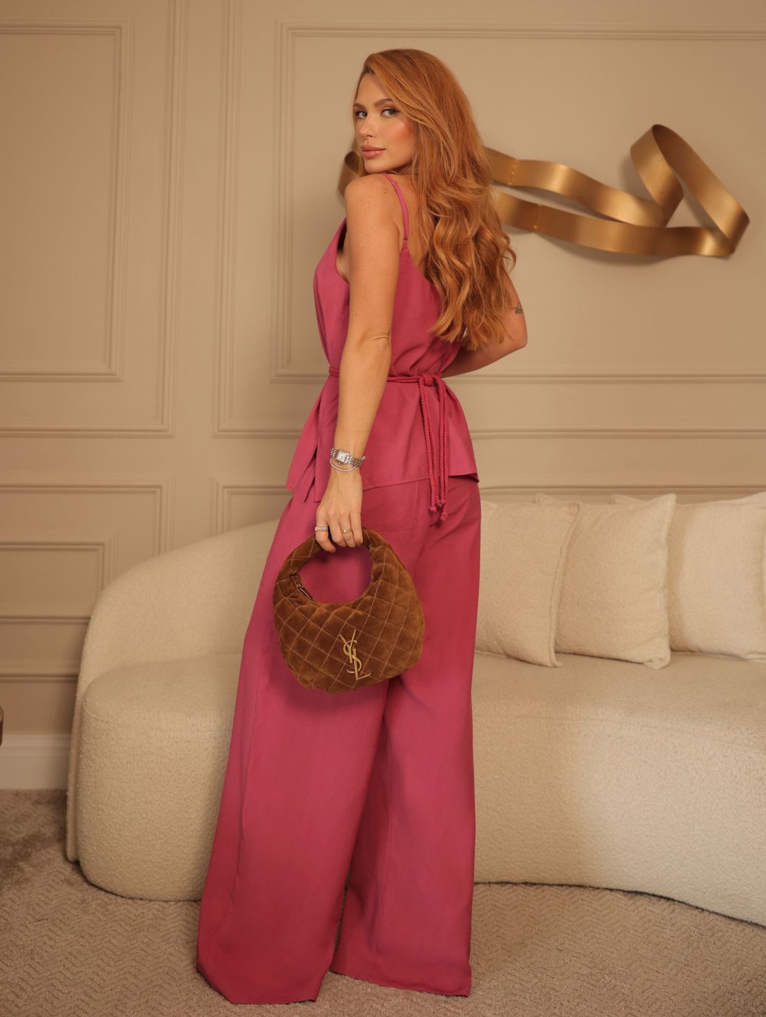 Calça Marrant Reta Nervura Botão Orgânico - Milalai