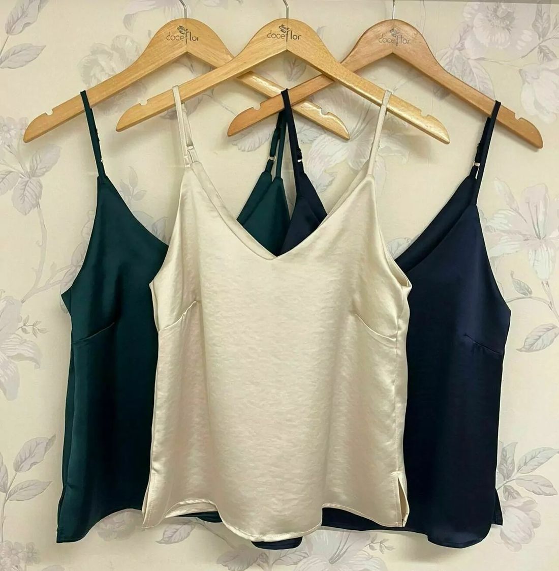 Regata Alça Fina Acetinada - Doce Flor