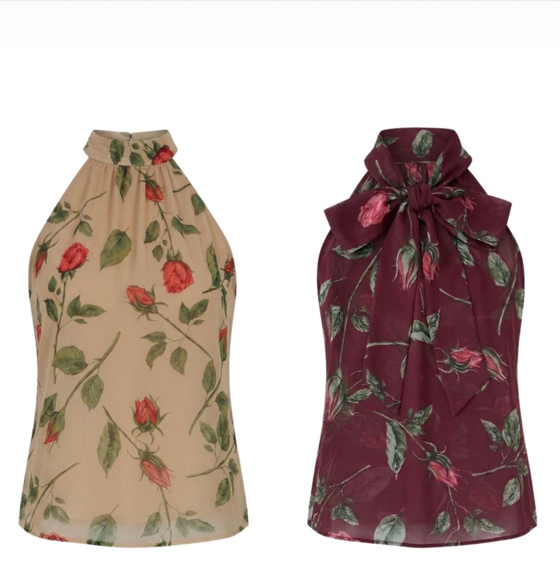 Regata Crepe Floral Gola Laço - Doce Flor Regata Crepe Floral Gola Laço - Doce Flor