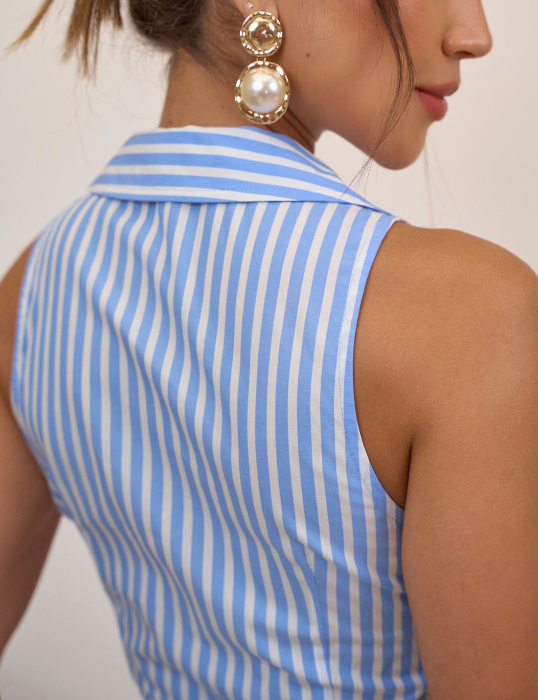 Vestido Meggie Tricoline Listrado - Unique Chic Vestido Meggie Tricoline Listrado - Unique Chic