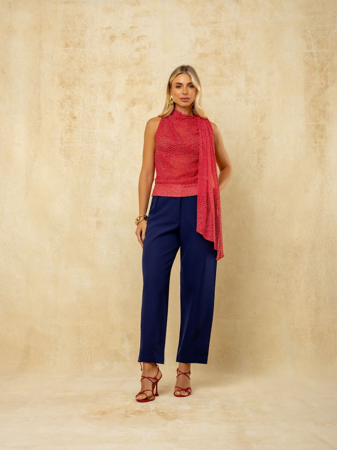 Calça Alfaiataria Com Elastano Barrel - Doce Flor