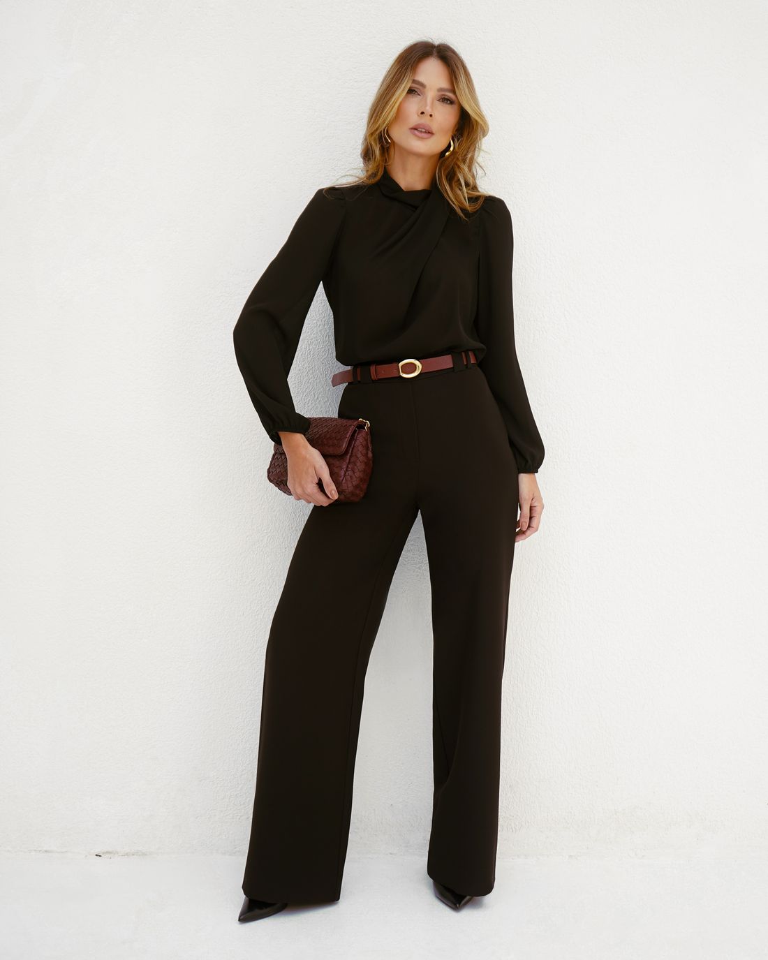 Blusa Crepe Yoryu Drapeado - Donna Ritz