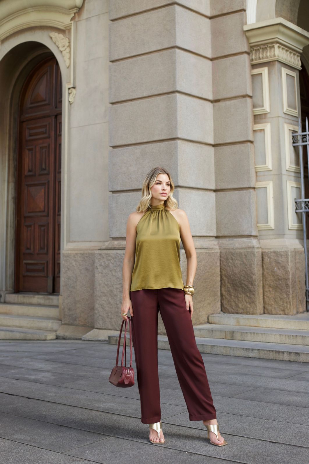 Regata Acetinada Gola Laço - Doce Flor