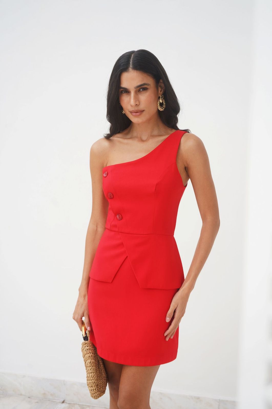 Vestido Um Ombro Twill - Donna Ritz Vestido Um Ombro Twill - Donna Ritz