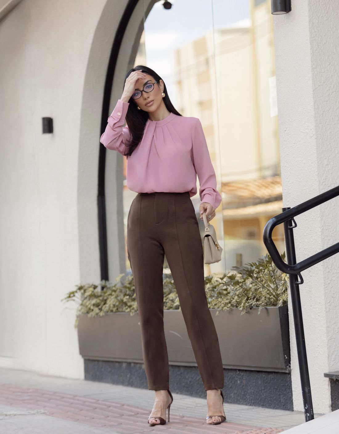 Blusa Crepe Detalhe Drapeado E Pregas - Milalai